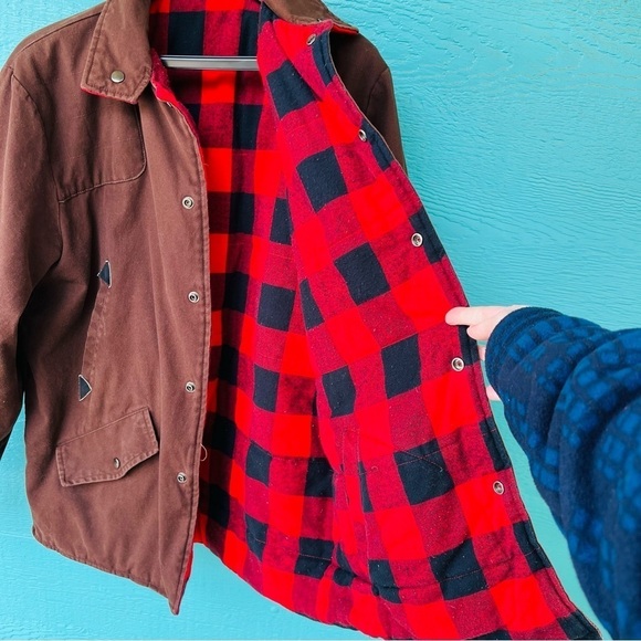 VINTAGE SEARS ROEBUCK REVERSIBLE BARN CHORE UTILITY JACKET COAT SIZE LARGE - Picture 5 of 9